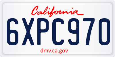 CA license plate 6XPC970