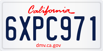 CA license plate 6XPC971