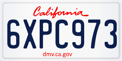 CA license plate 6XPC973