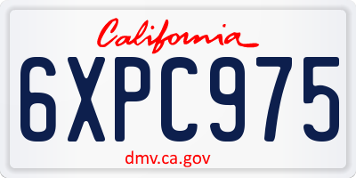 CA license plate 6XPC975