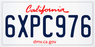 CA license plate 6XPC976