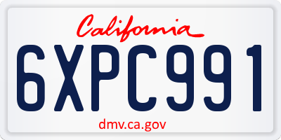 CA license plate 6XPC991