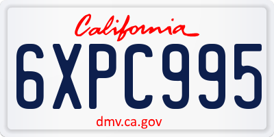 CA license plate 6XPC995