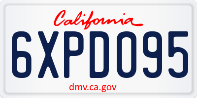 CA license plate 6XPD095