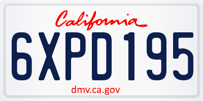 CA license plate 6XPD195