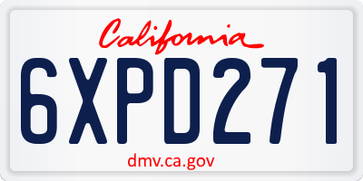 CA license plate 6XPD271