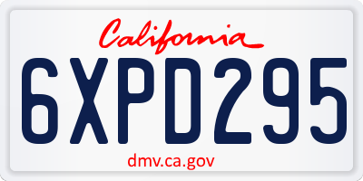 CA license plate 6XPD295