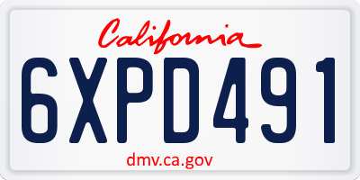 CA license plate 6XPD491