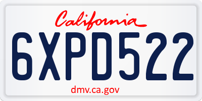 CA license plate 6XPD522