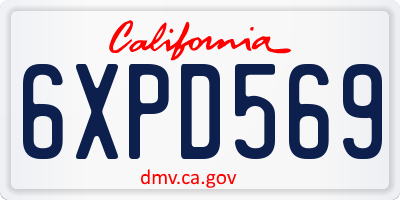 CA license plate 6XPD569