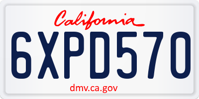 CA license plate 6XPD570
