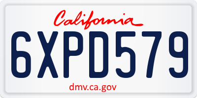CA license plate 6XPD579