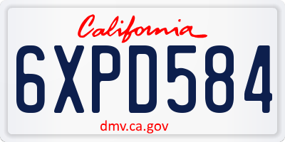 CA license plate 6XPD584