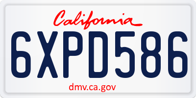 CA license plate 6XPD586
