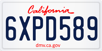 CA license plate 6XPD589