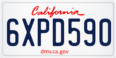 CA license plate 6XPD590