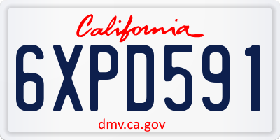 CA license plate 6XPD591