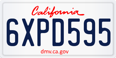 CA license plate 6XPD595