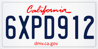 CA license plate 6XPD912