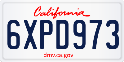 CA license plate 6XPD973