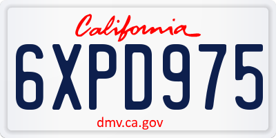 CA license plate 6XPD975