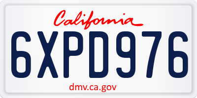 CA license plate 6XPD976
