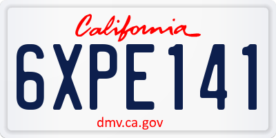 CA license plate 6XPE141