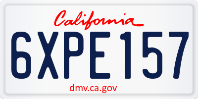 CA license plate 6XPE157