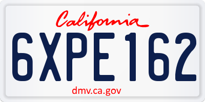 CA license plate 6XPE162