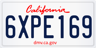 CA license plate 6XPE169
