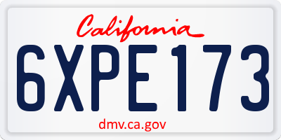 CA license plate 6XPE173