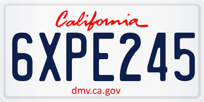 CA license plate 6XPE245