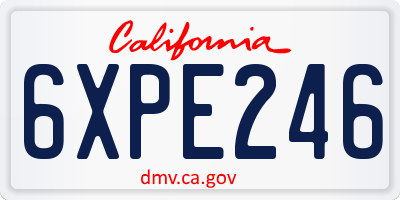 CA license plate 6XPE246