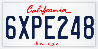 CA license plate 6XPE248