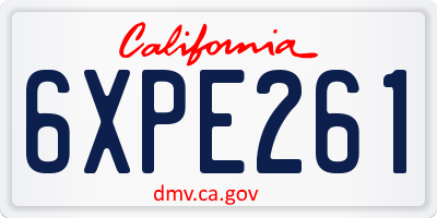 CA license plate 6XPE261