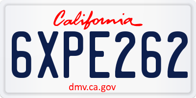CA license plate 6XPE262