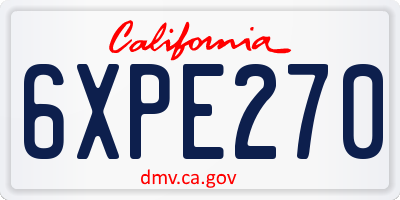 CA license plate 6XPE270