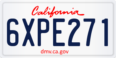 CA license plate 6XPE271