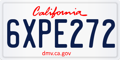 CA license plate 6XPE272