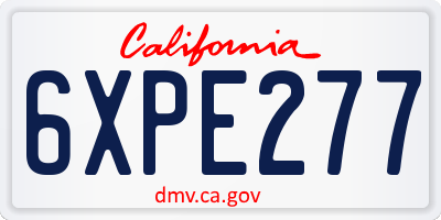CA license plate 6XPE277