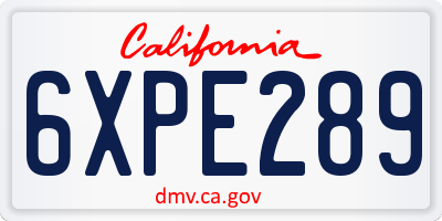 CA license plate 6XPE289