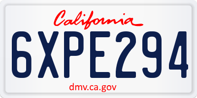 CA license plate 6XPE294