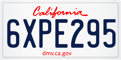 CA license plate 6XPE295