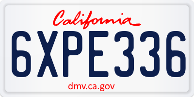 CA license plate 6XPE336