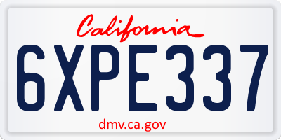 CA license plate 6XPE337