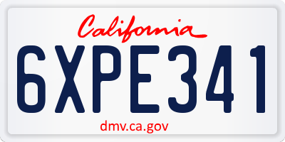 CA license plate 6XPE341