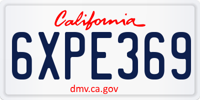 CA license plate 6XPE369