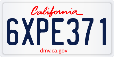 CA license plate 6XPE371