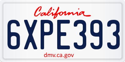 CA license plate 6XPE393