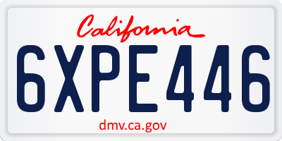CA license plate 6XPE446